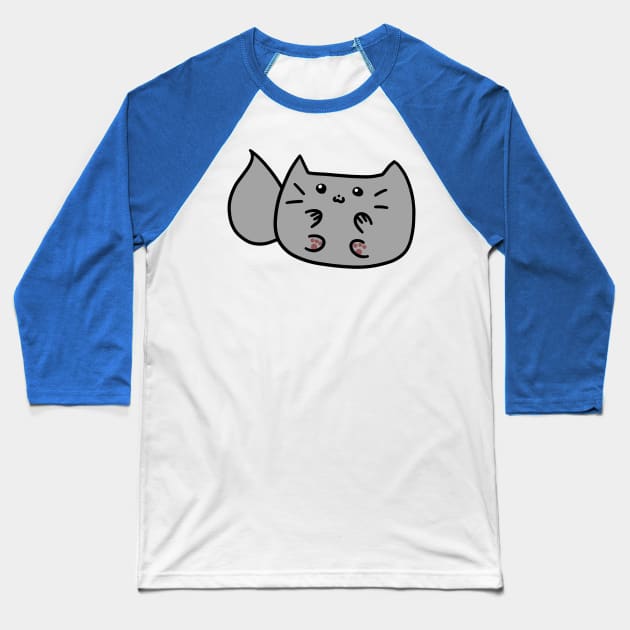 Fluffy Gray Cat Baseball T-Shirt by saradaboru